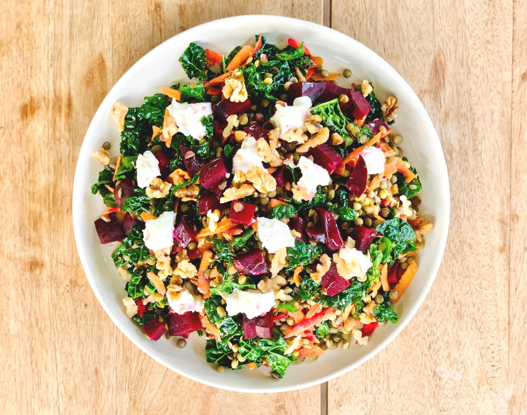 Lentil & Beetroot Salad with Goats Feta & Walnuts | Dunn & Walton