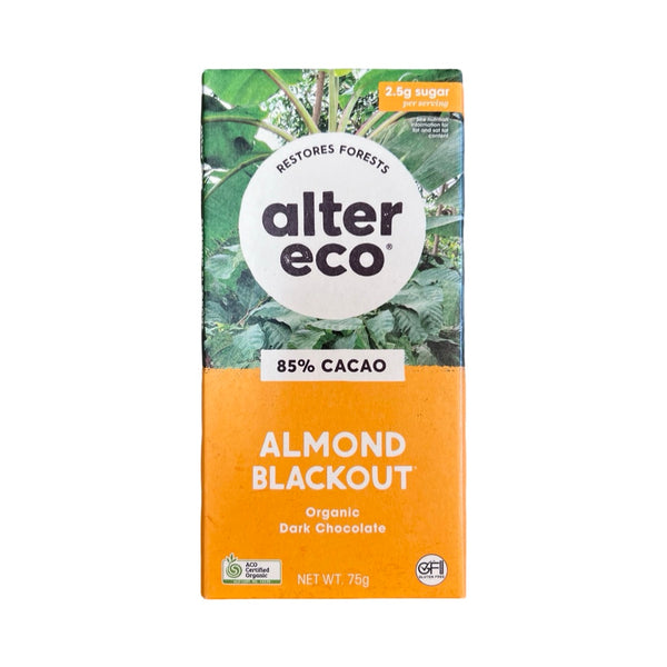 Alter Eco Chocolate Almond Blackout 85% 75g