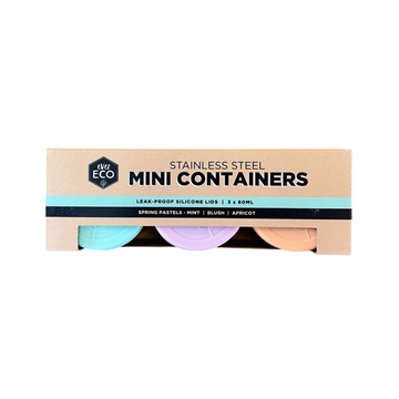 Ever Eco Stainless Steel Mini Containers Spring Pastels 3pk