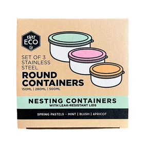 Ever Eco Round Containers Spring Pastels Set of 3 Nesting