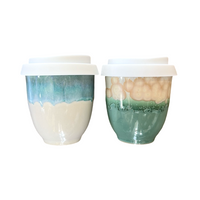 Pottery For The Planet Cup Blue or Green 6oz