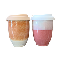 Pottery For The Planet Cup Orange Pink 8oz