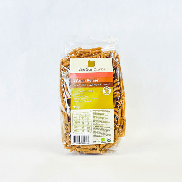 Olive Green 3 Grain Penne 300g