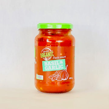 Jensens Pasta Sauce Basil & Garlic 400g