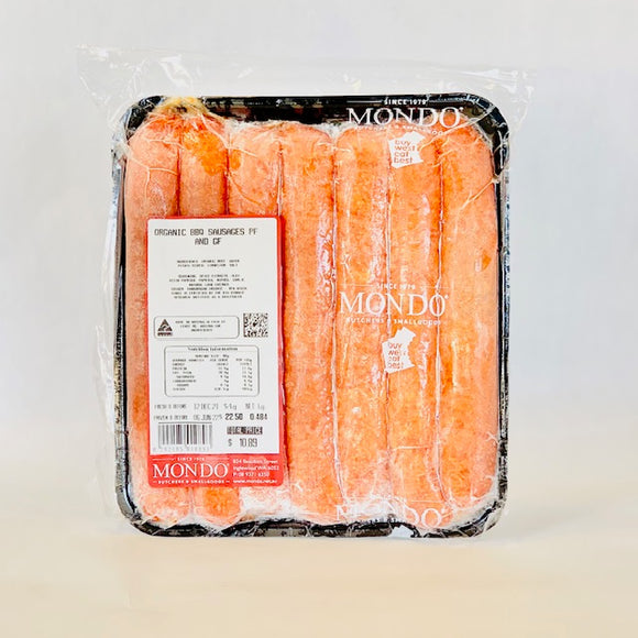Mondo Beef Sausages Frozen 450g