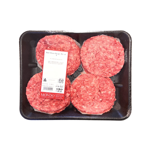 Mondo Beef Burgers Frozen 4pk 660g