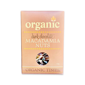 Organic Times Dark Chocolate Macadamias 150g